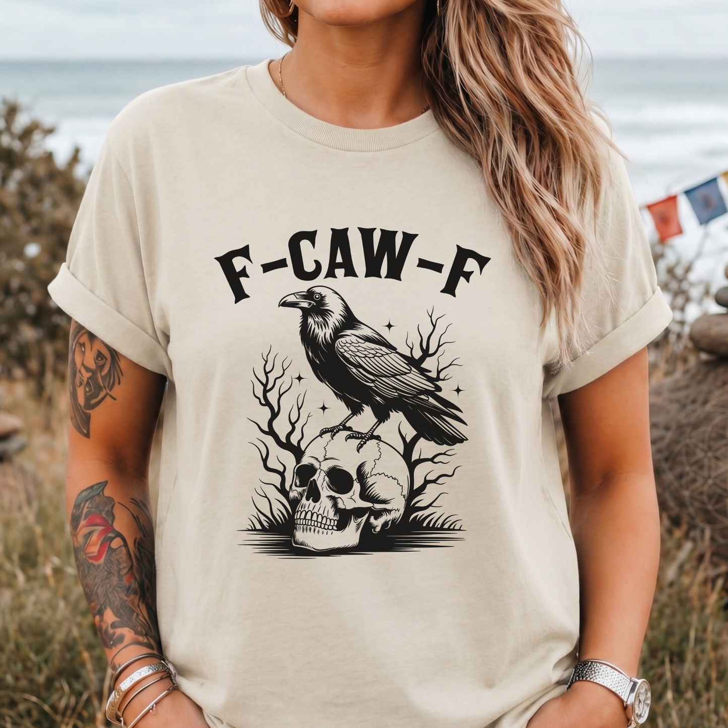 F-CAW-F | Raven on Skull T-Shirt