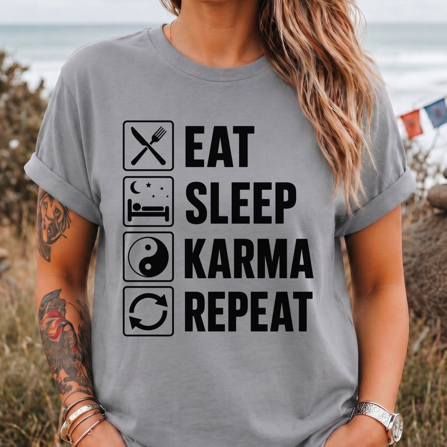 Eat Sleep Karma Repeat - T-Shirt