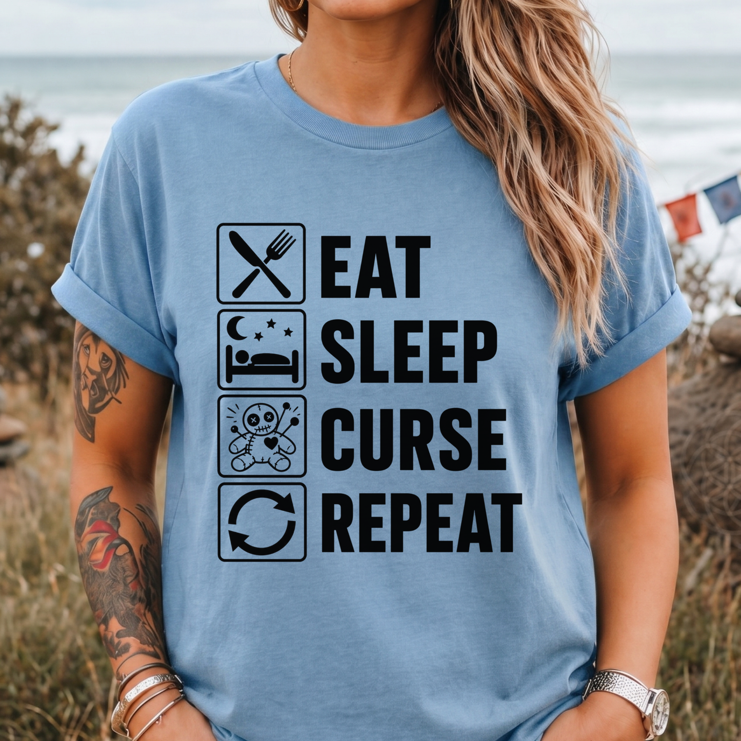 Eat Sleep Curse Repeat T-Shirt