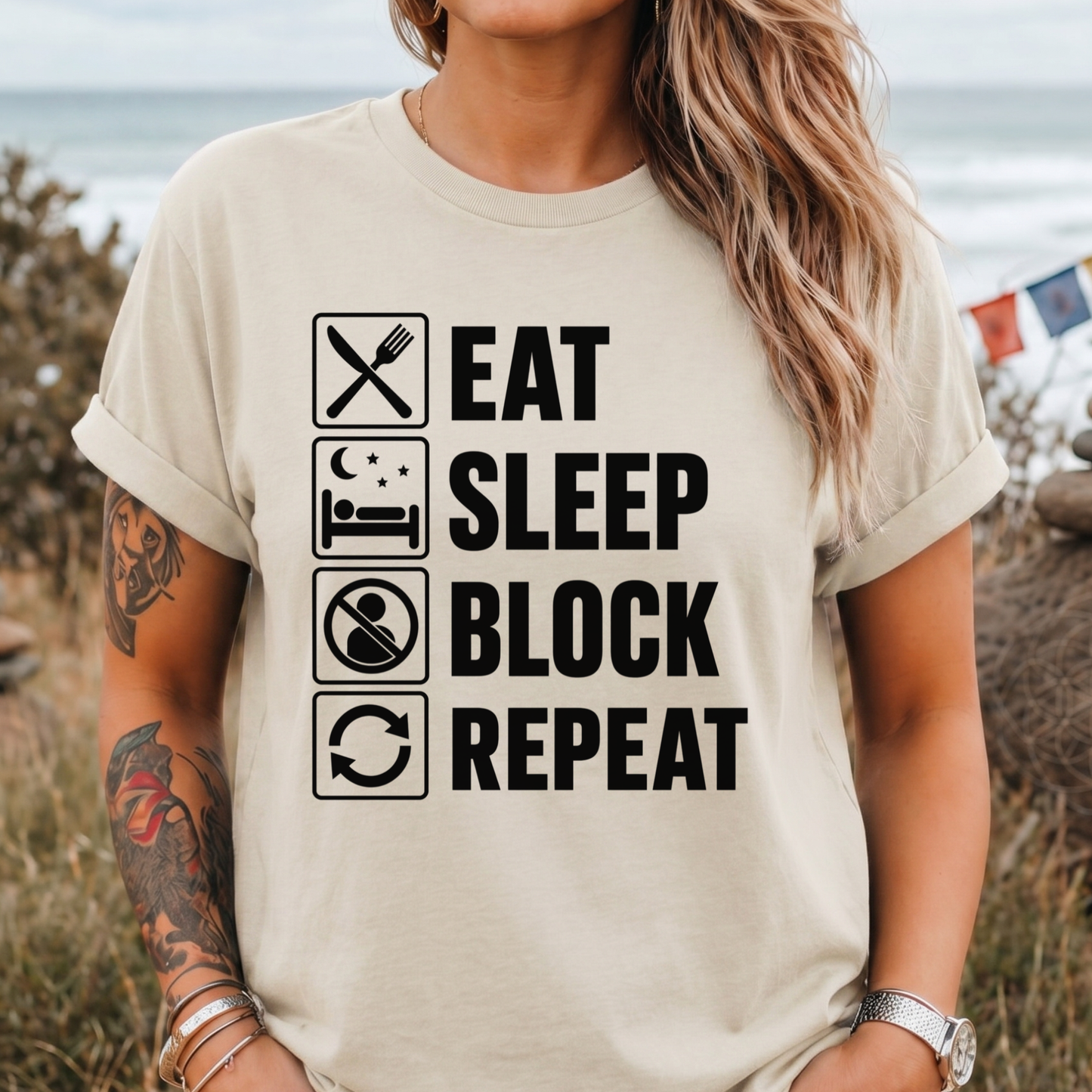 Eat . Sleep . Block . Repeat T-Shirt