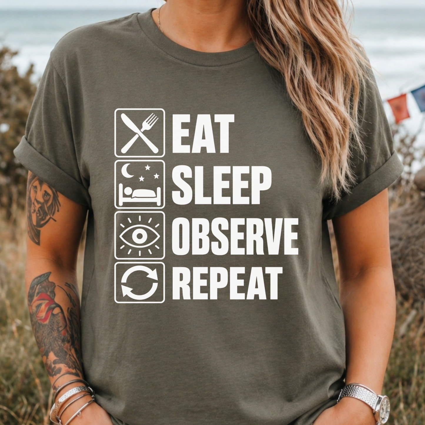 Eat Sleep Observe Repeat - T-Shirt