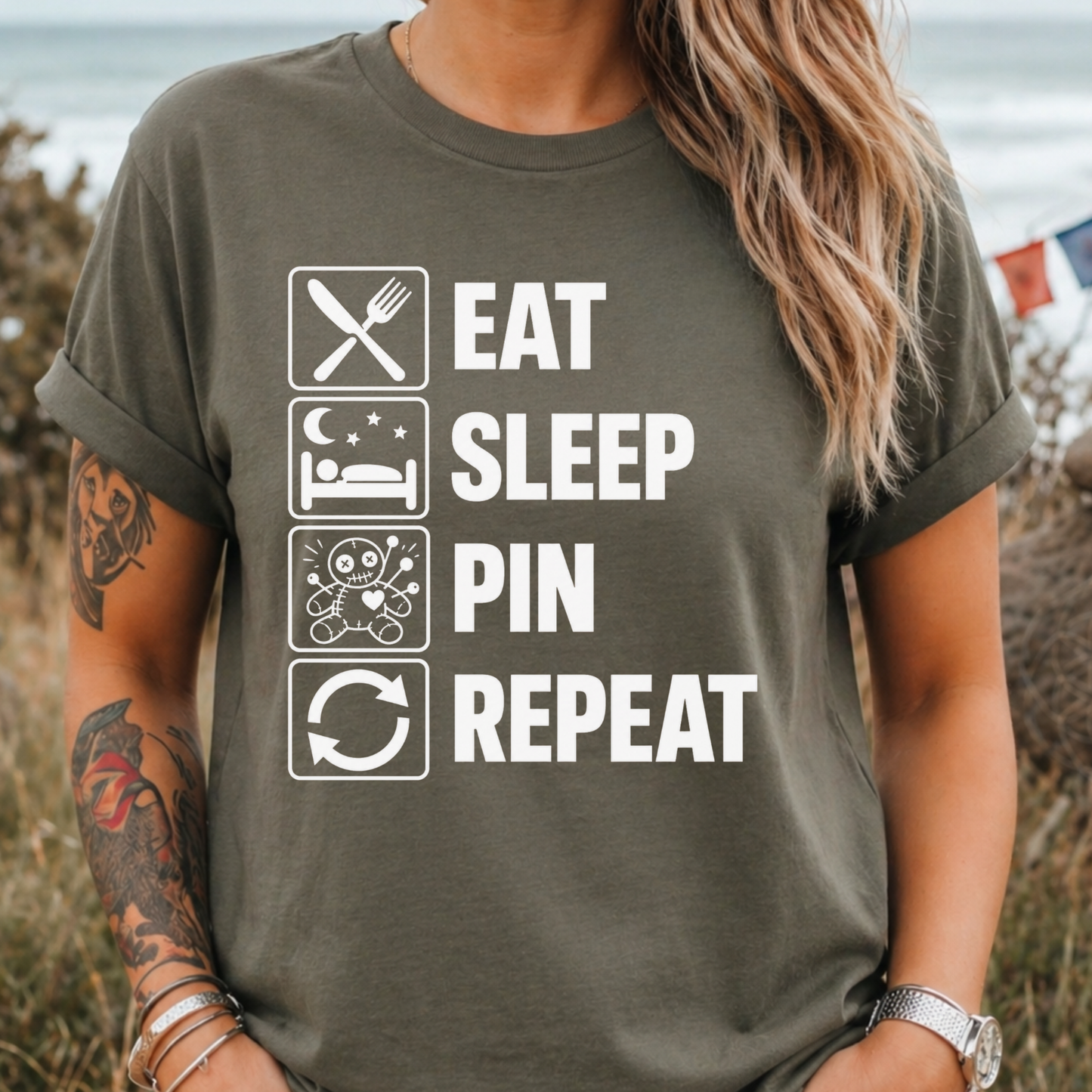 Eat Sleep Pin Repeat - T-Shirt