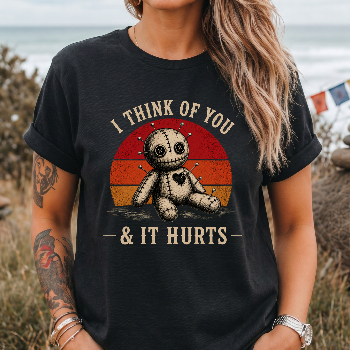 I Think of You & It Hurts Voodoo Doll T-Shirt