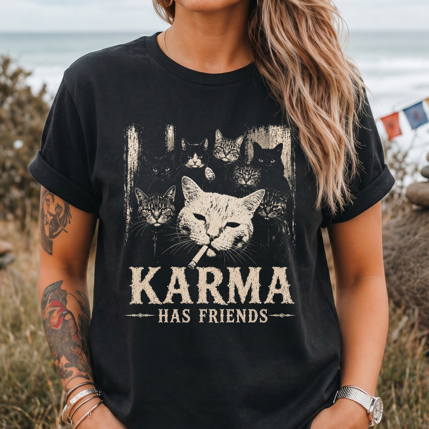 Karma Has Friends Cat T-Shirt