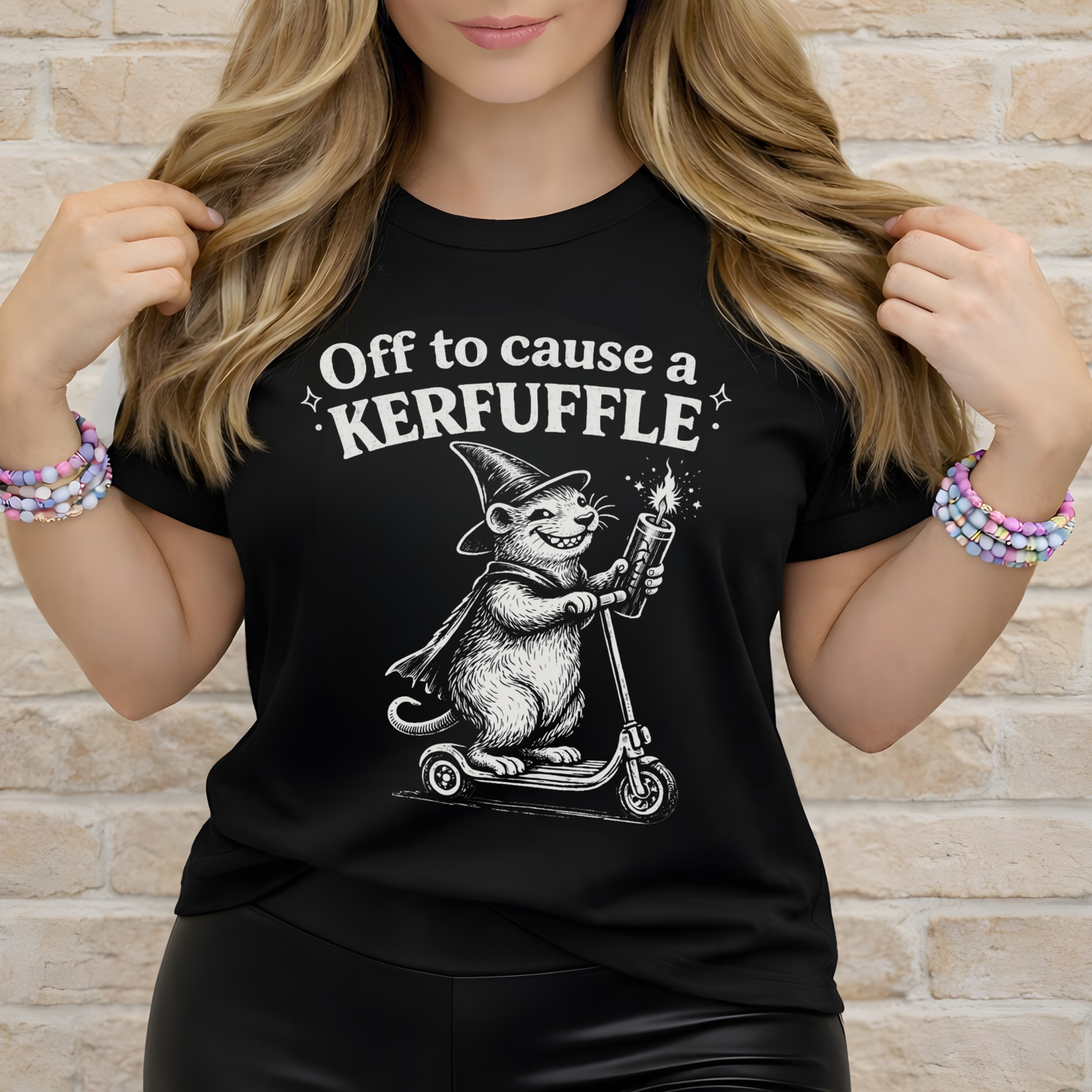 Off to Cause a Kerfuffle" Cheeky Rat T-Shirt