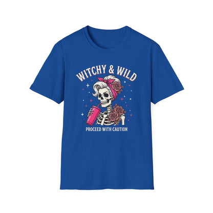 Witchy & Wild . Proceed With Caution | Funny T-Shirt