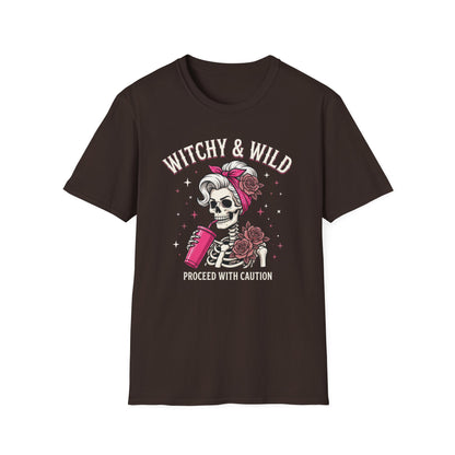 Witchy & Wild . Proceed With Caution | Funny T-Shirt