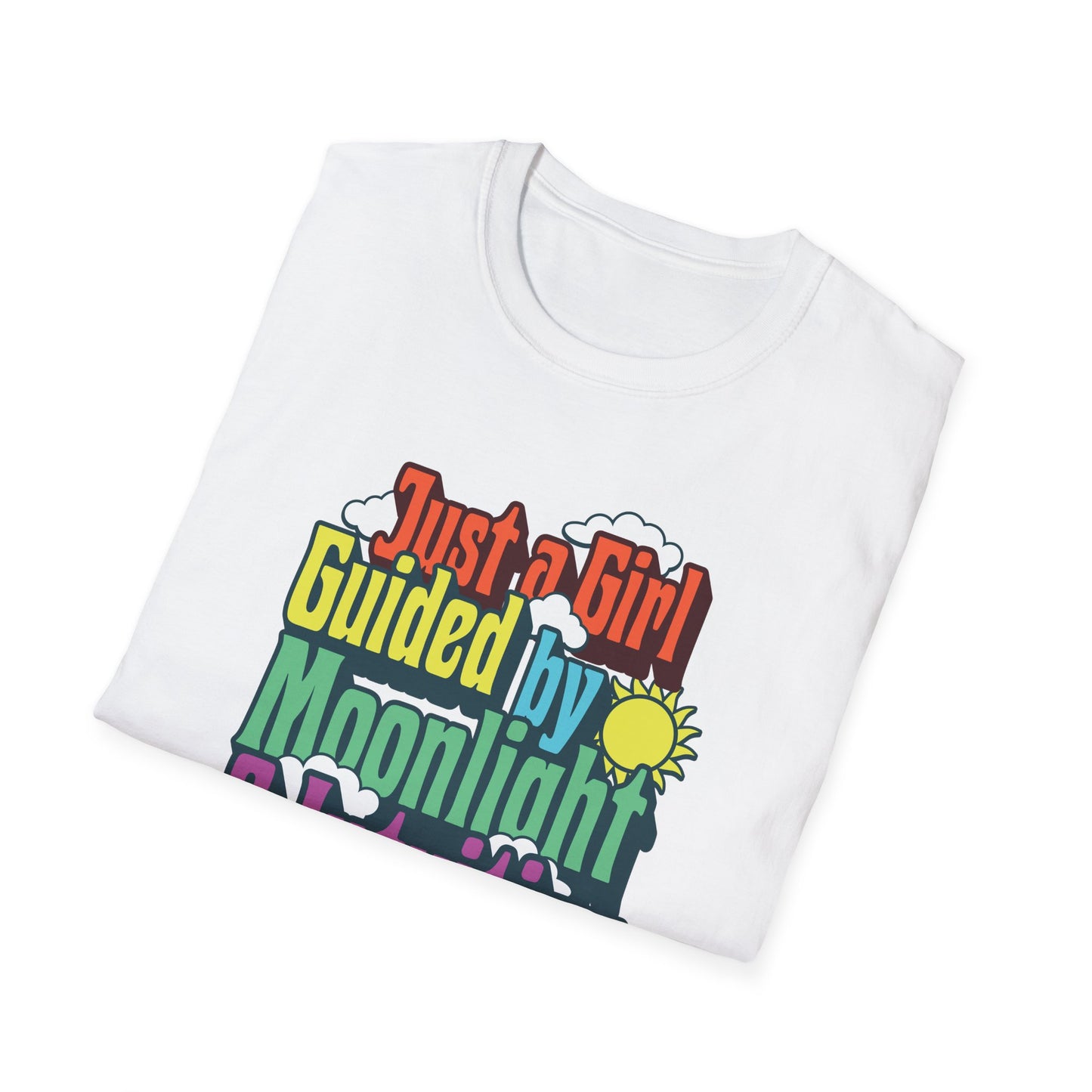 Just a Girl Guided by Moonlight & Intuition | Colorful T-Shirt