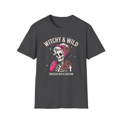 Witchy & Wild . Proceed With Caution | Funny T-Shirt