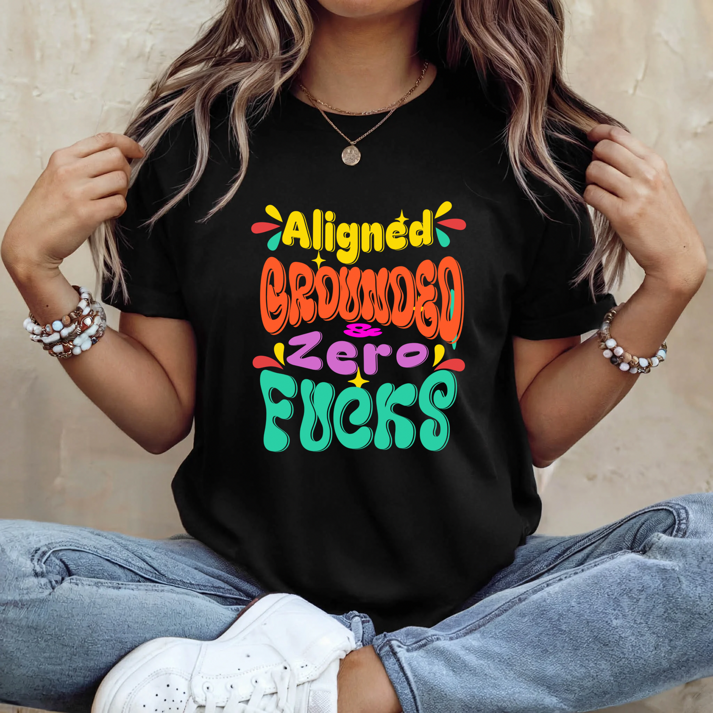 Aligned Grounded Zero Fucks | Funny T-Shirt