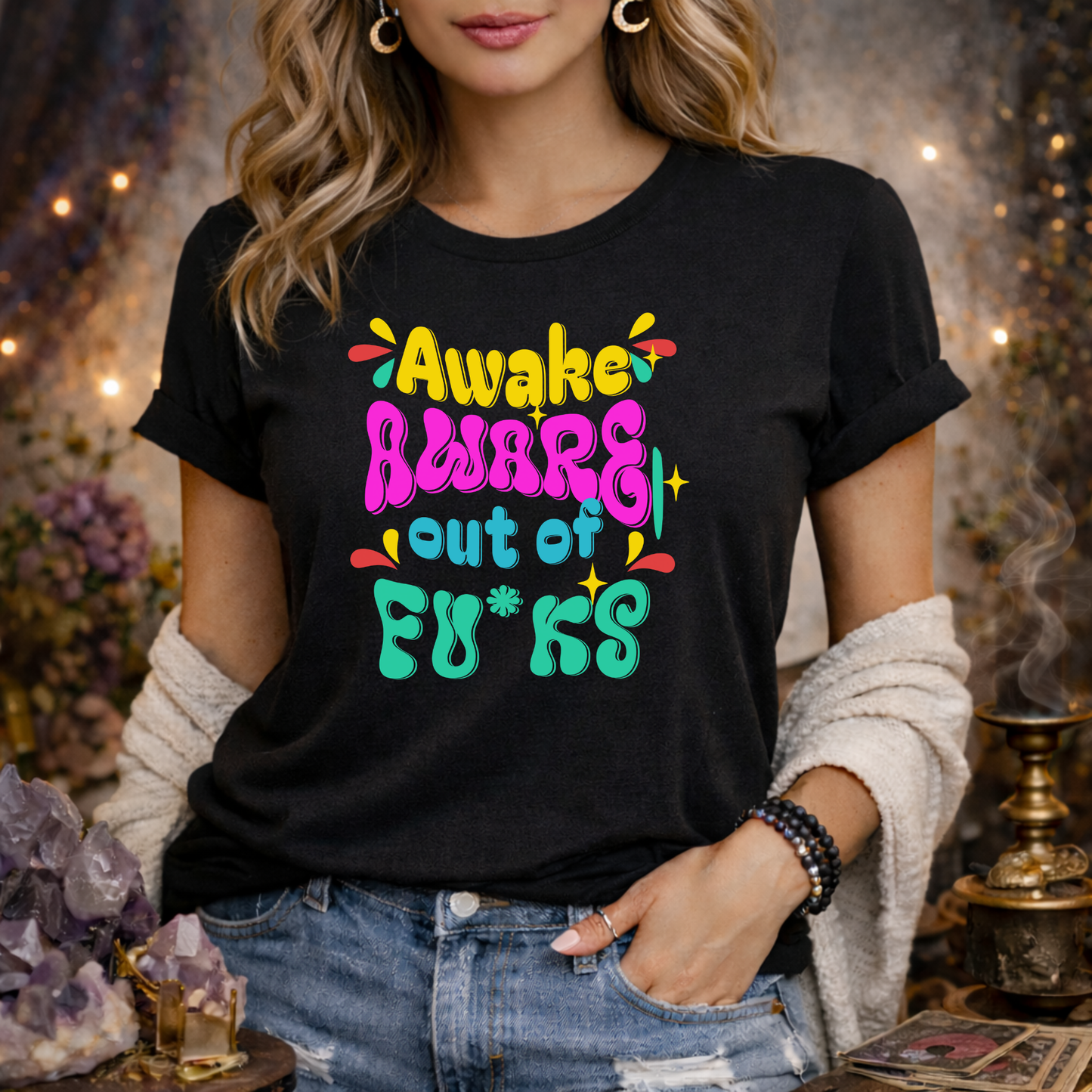 Awake, Aware, Out of Fu*ks | Funny T-Shirt