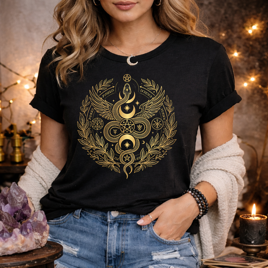 Celestial Snake Moon Phase | Symbol T-Shirt