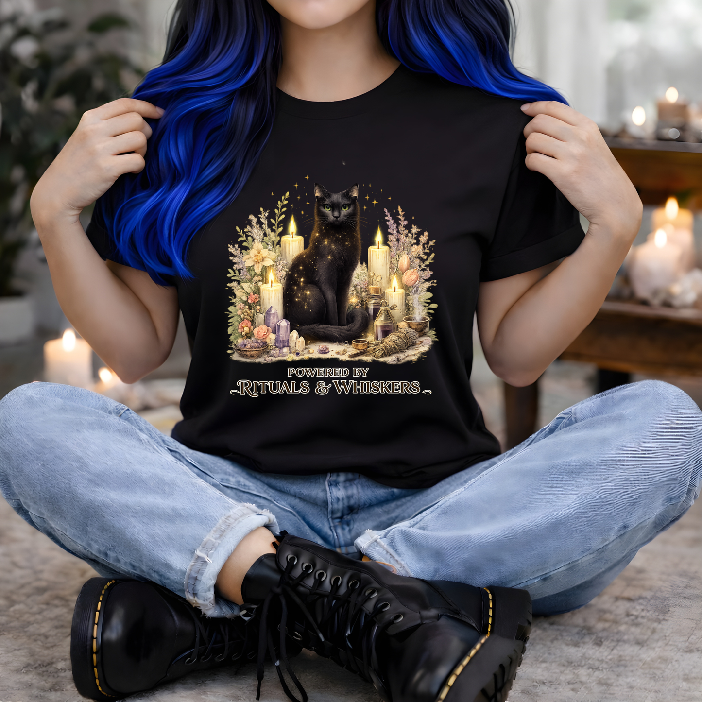 Powered By Rituals & Whiskers | Funny T-Shirt