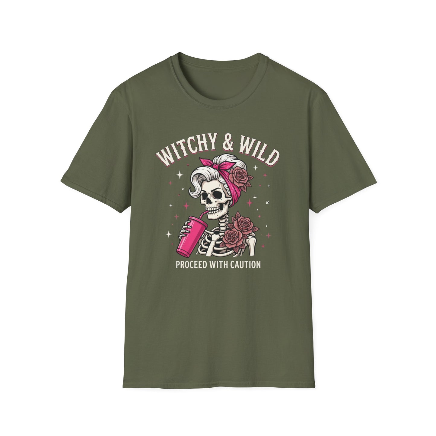 Witchy & Wild . Proceed With Caution | Funny T-Shirt