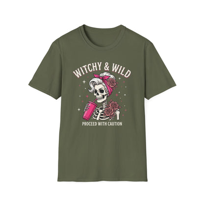 Witchy & Wild . Proceed With Caution | Funny T-Shirt