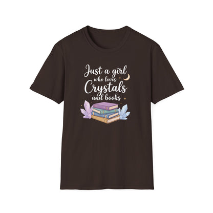 Just a Girl Who Loves Crystals and Books | Funny T-Shirt