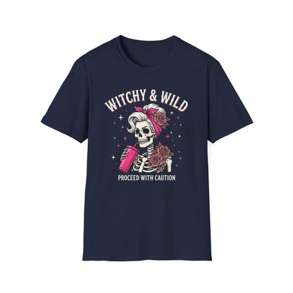 Witchy & Wild . Proceed With Caution | Funny T-Shirt