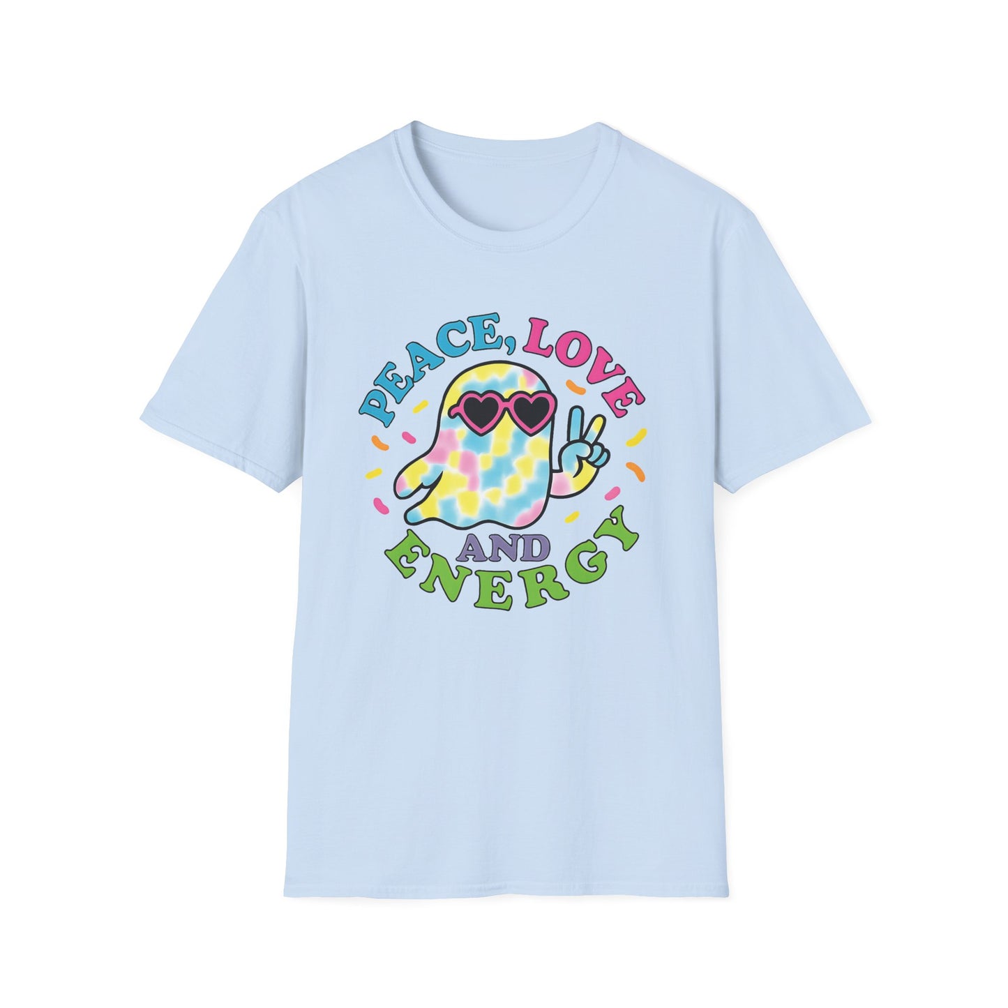 Peace, Love, and Energy | Colorful T-Shirt