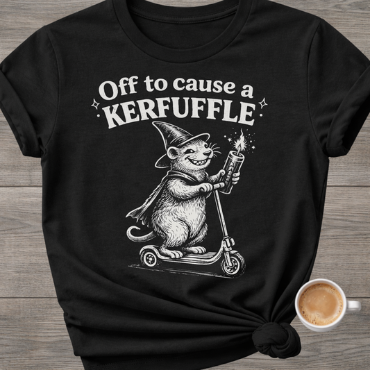 Off to Cause a Kerfuffle" Cheeky Rat T-Shirt