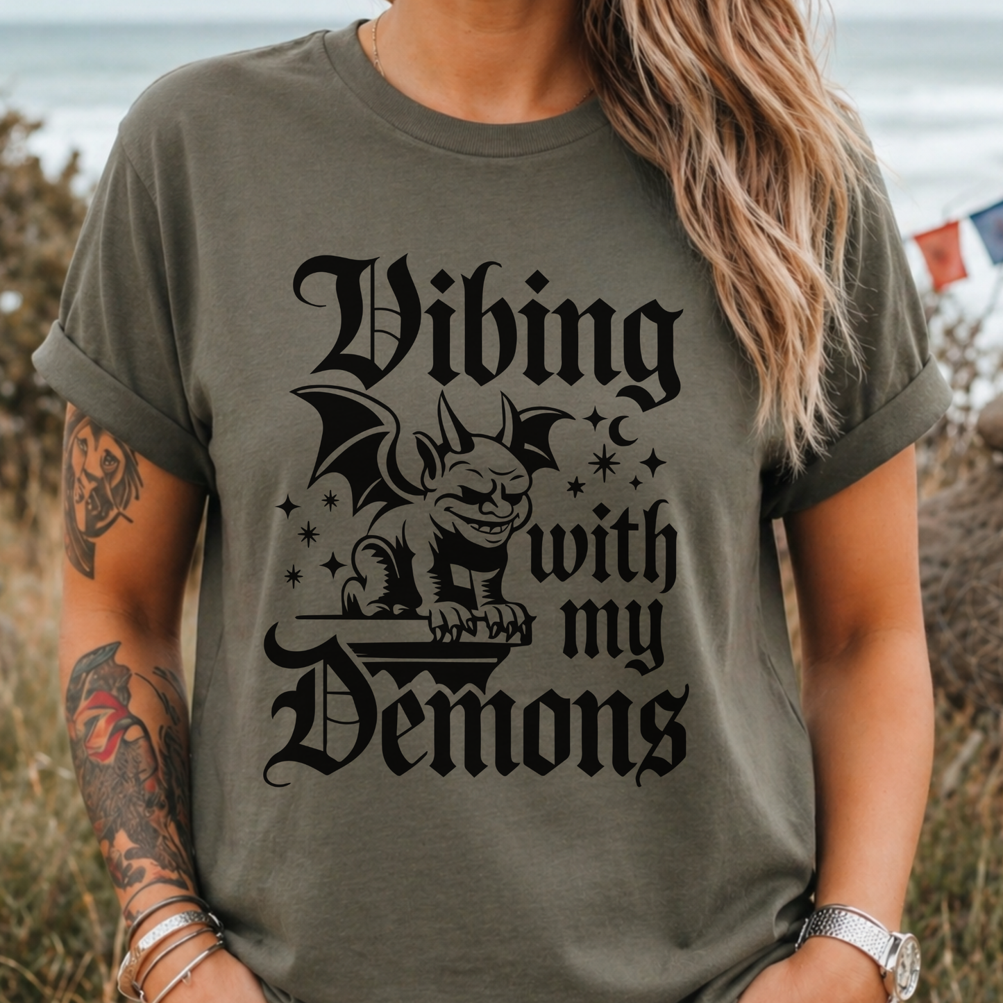 Vibing With My Demons | Gothic T‑Shirt