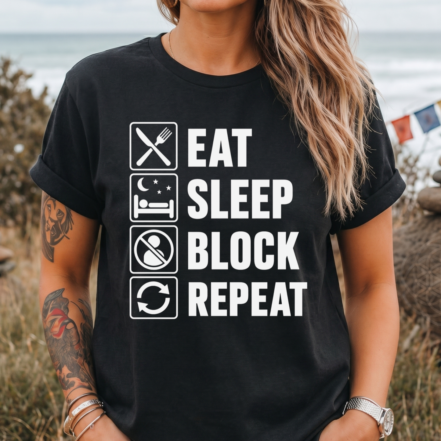 Eat Sleep Block Repeat - T-Shirt