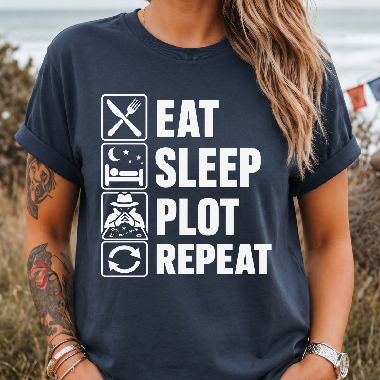 Eat . Sleep . Plot . Repeat T-Shirt