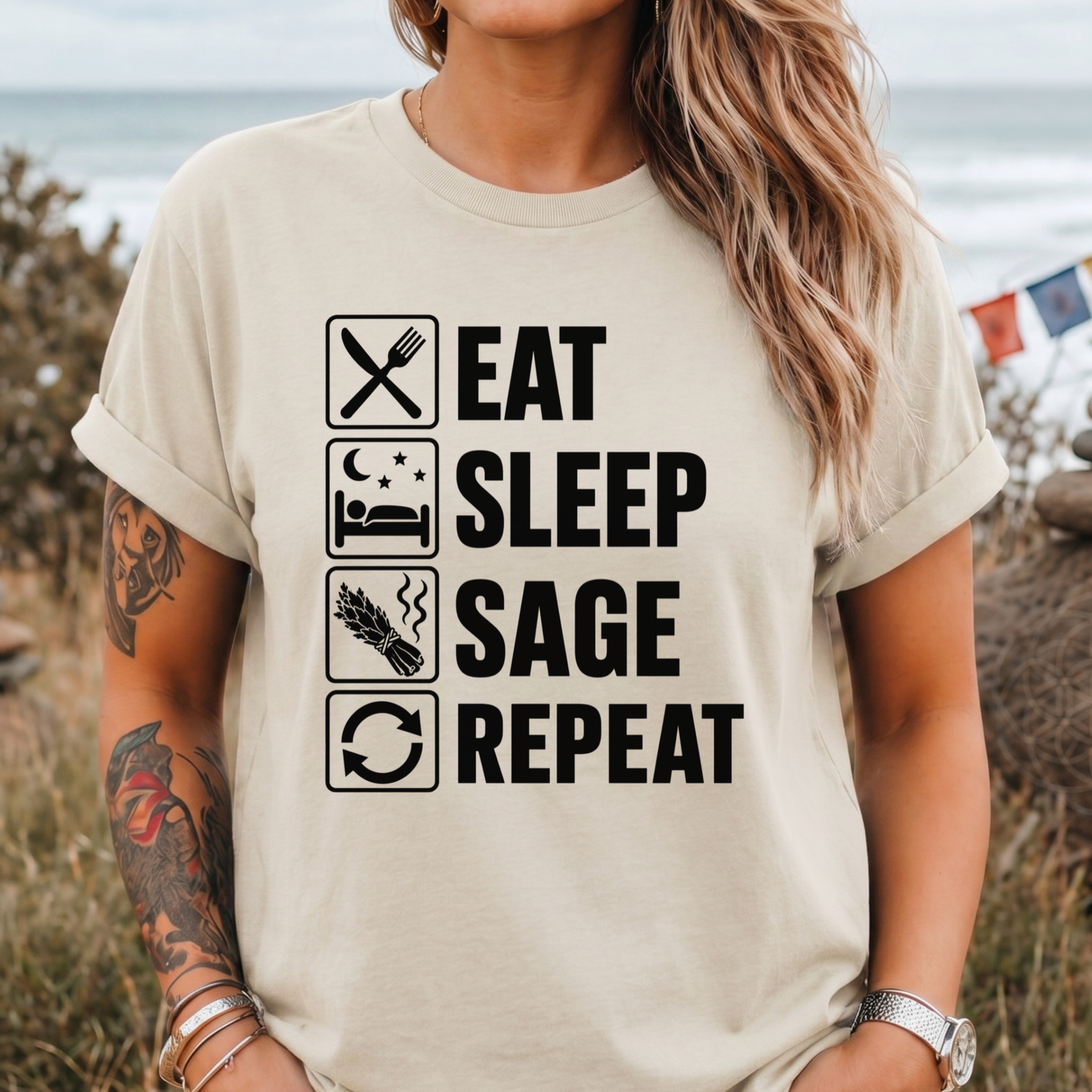 Eat Sleep Sage Repeat - T-Shirt