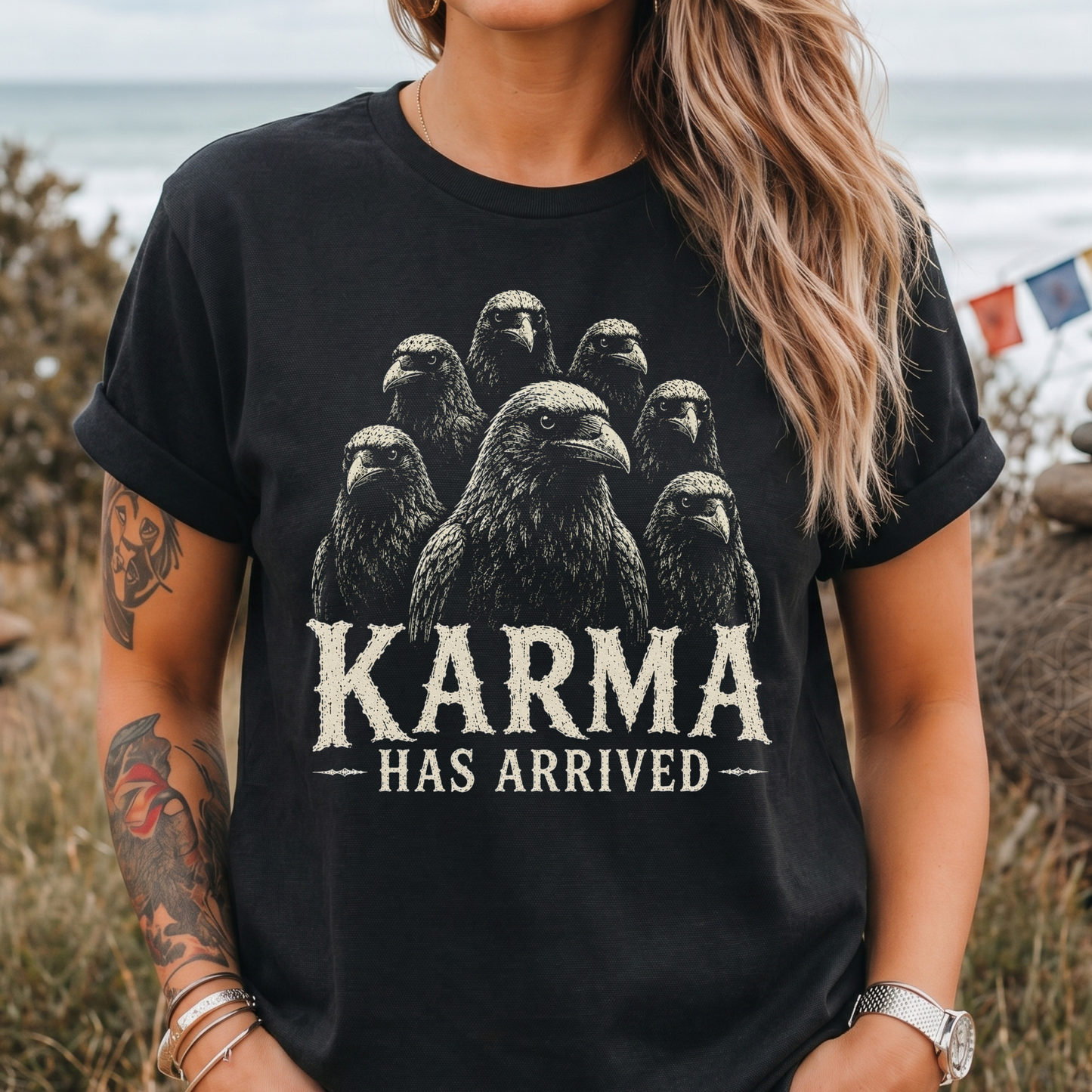 Karma Has Arrived Raven T-Shirt