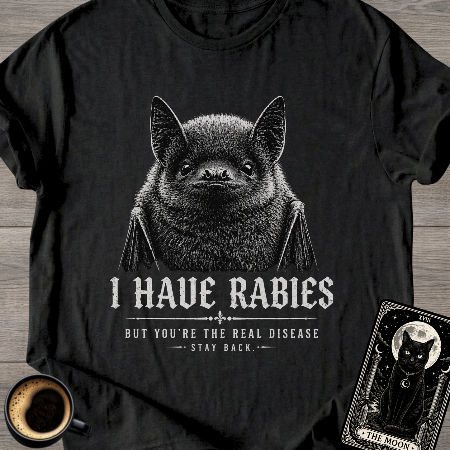 I Have Rabies Bat Graphic T-Shirt