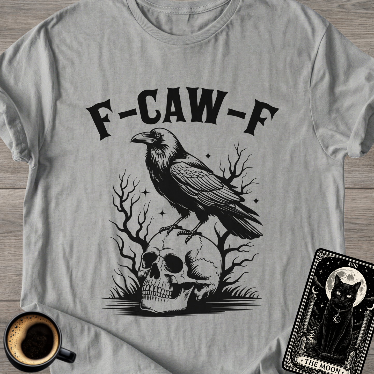 F-CAW-F | Raven on Skull T-Shirt