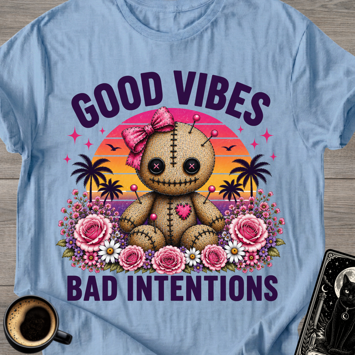 Good Vibes Bad Intentions Cute T-Shirt