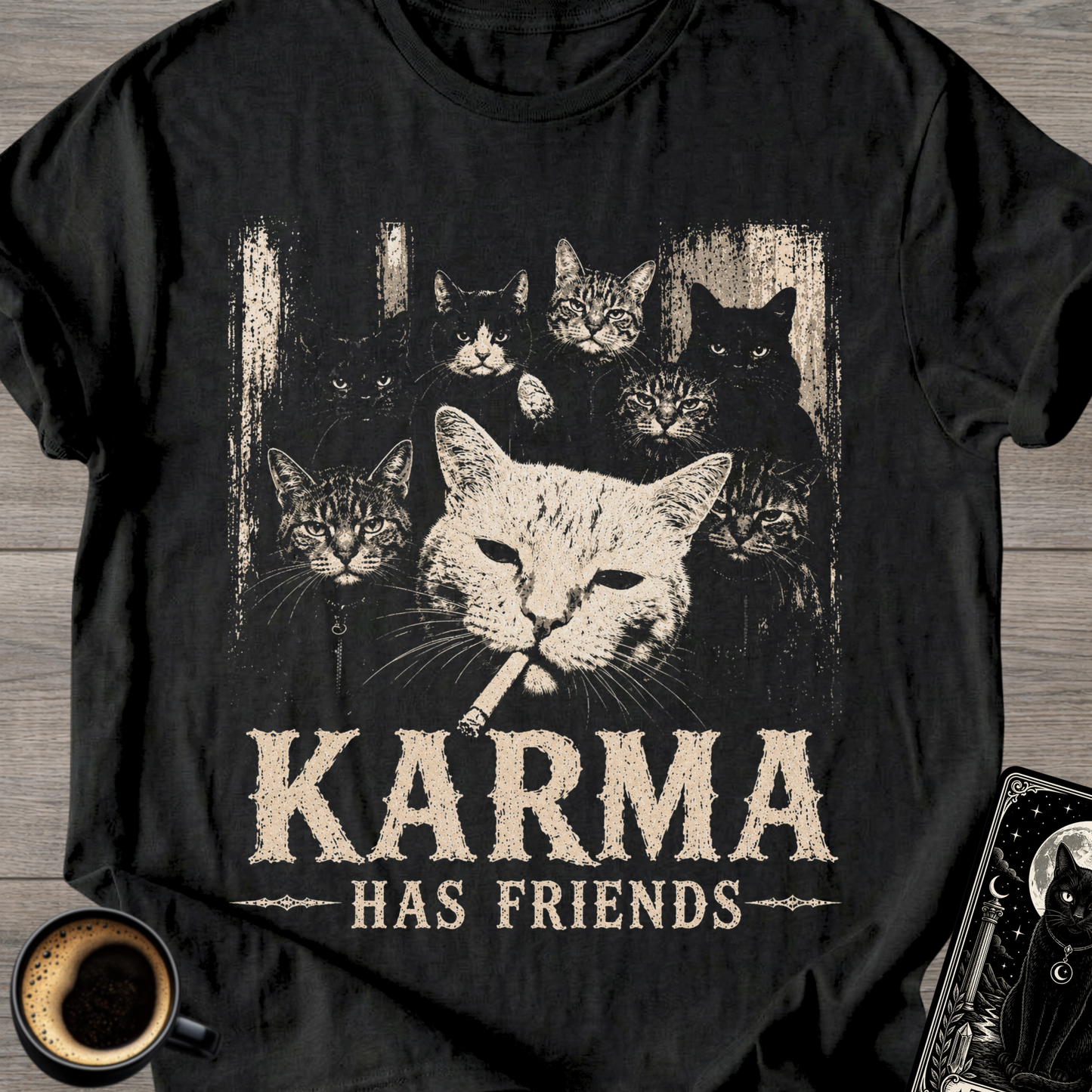 Karma Has Friends Cat T-Shirt