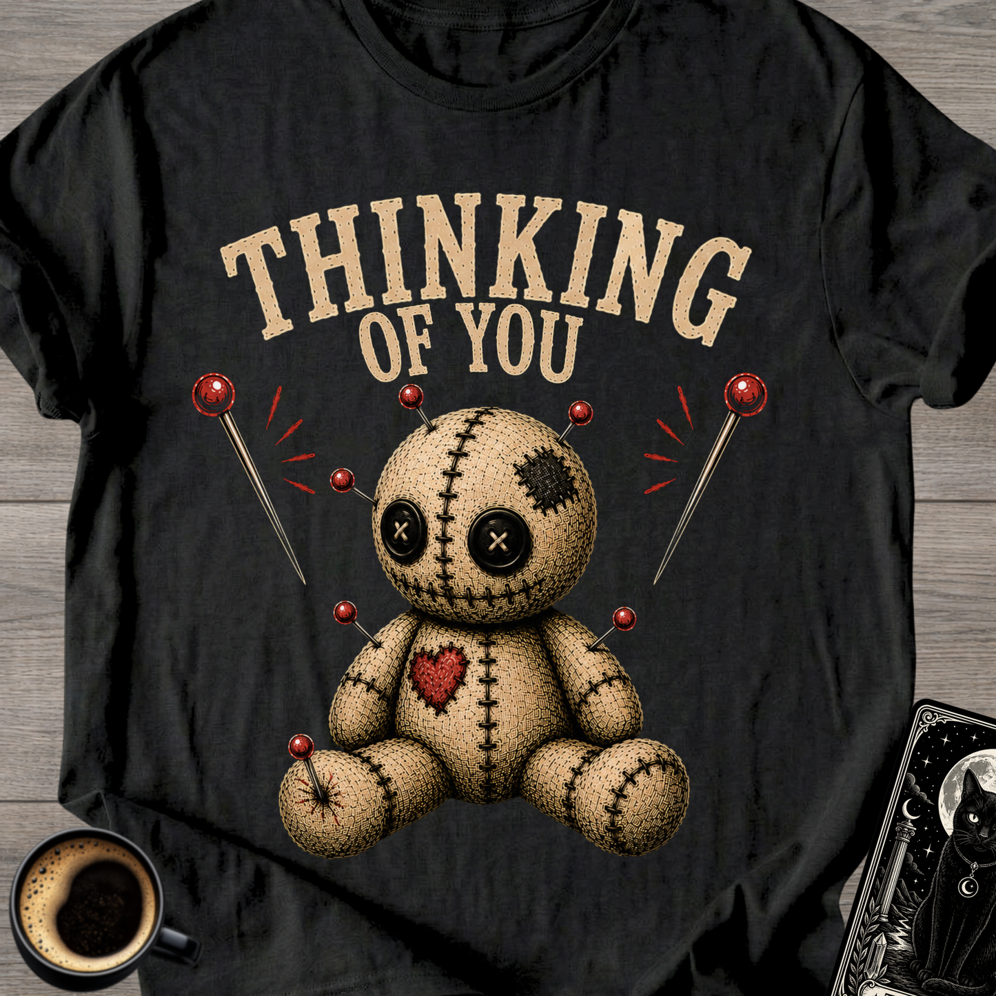 Thinking of You Voodoo Doll T-Shirt — Voodoo Doll & Pins