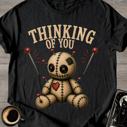 Thinking of You Voodoo Doll T-Shirt — Voodoo Doll & Pins